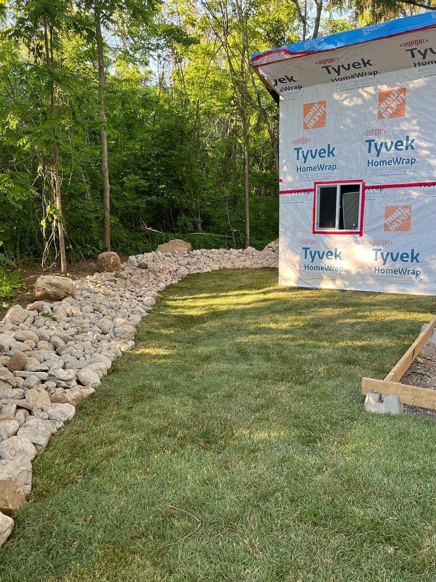 After — New-Build Sod Installation & Drainage Bed